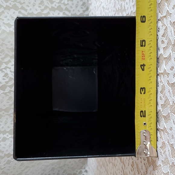 Home Interiors Square Embossed vase Floral 12" tall 4" sq base 6" sq opening NEW - Picture 6 of 7